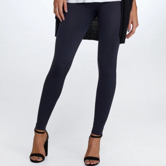 SPANX Look At Me Now Seamless Leggings Tights Navy Blue Small high rise - Picture 1 of 12
